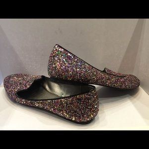 The Limited multi-color glitter loafers